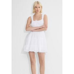 Aritzia Sunday Best Women's Martine Admiral Poplin Mini Dress Bohemian White 2XS